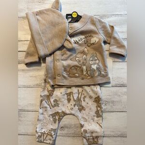 Disney Baby Wish + Dream Bambi  3 Piece Set Size PREEMIE